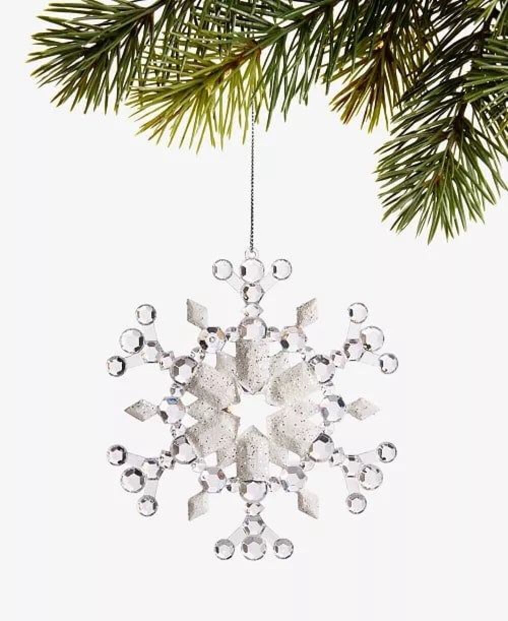Macy’s Holiday Lane Iced Delight Gem Snowflake Ornament